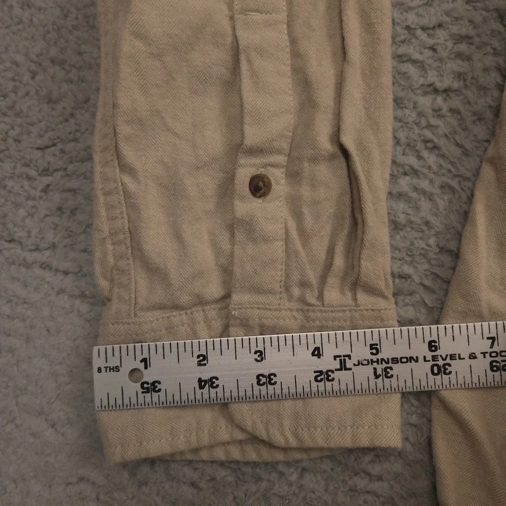 The North Face Button Down Shirt Mens XXL Tan Long Sleeve Cotton Hiking Outdoors